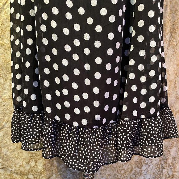 Studio I Black and White Polka Dot with Ruffled Hem Sz 10 - Picture 3 of 8
